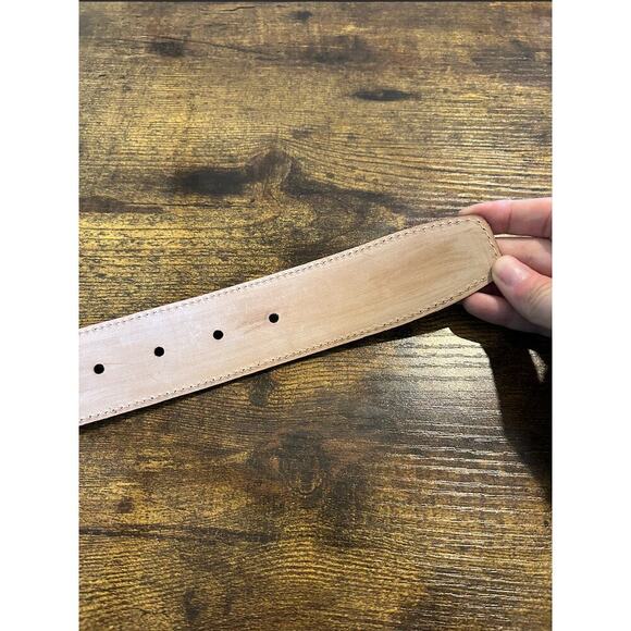 Tardini Men's American Alligator Textured Wrap Buckled Brown Belt 34 - Picture 7 of 10